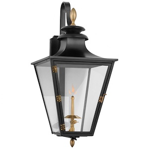 Albermarle - 1100 BTU Gas Small Bracketed Outdoor Wall Lantern In Traditional Style-24 Inches Tall and 11 Inches Wide