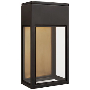 Irvine - 12W LED Small Outdoor 3/4 Wall Lantern In Modern Style-13.25 Inches Tall and 7 Inches Wide
