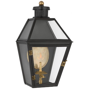 Stratford - 1100 BTU Small Gas Outdoor Wall Lantern In Traditional Style-18 Inches Tall and 10 Inches Wide