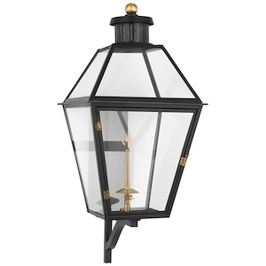 Stratford - 1650 BTU Gas Large Bracketed Outdoor Wall Lantern In Traditional Style-33.25 Inches Tall and 14.75 Inches Wide