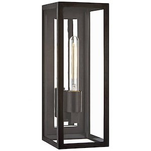 Fresno - 1 Light Medium Outdoor 3/4 Wall Lantern In Modern Style-16 Inches Tall and 6 Inches Wide