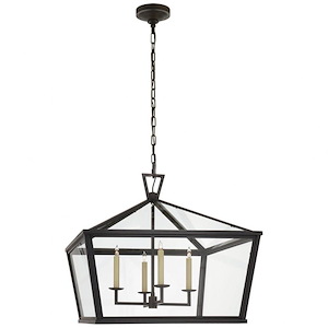 DarlanaO - 4 Light Medium Outdoor Wide Hanging Lantern In Casual Style-25 Inches Tall and 28 Inches Wide
