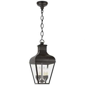 Fremont - 4 Light Small Outdoor Hanging Lantern In Modern Style-20 Inches Tall and 9.75 Inches Wide