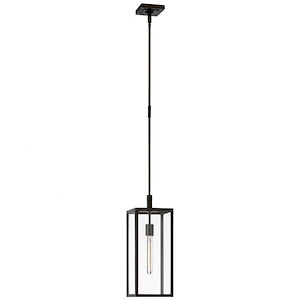 Fresno - 1 Light Small Outdoor Hanging Lantern In Modern Style-21 Inches Tall and 8 Inches Wide - 1225325