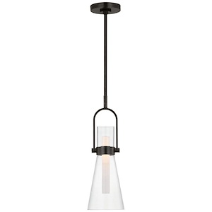 Larkin - 12W LED Conical Pendant In Modern Style-21.5 Inches Tall and 7 Inches Wide