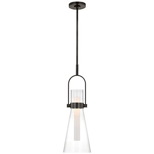 Larkin - 15W LED Conical Pendant In Modern Style-29.25 Inches Tall and 9.25 Inches Wide