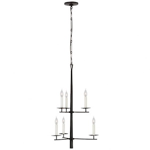 Arnav - 33W 6 LED Small 2-Tier Entry Chandelier In Casual Style-32 Inches Tall and 18.5 Inches Wide