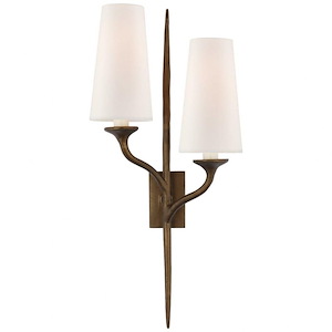 Iberia - 2 Light Double Left Wall Sconce In Casual Style-24 Inches Tall and 11 Inches Wide