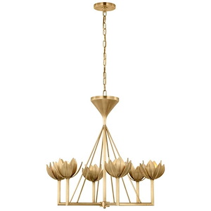 Alberto - 33W 6 LED Small Low Ceiling Chandelier-27 Inches Tall and 28.75 Inches Wide