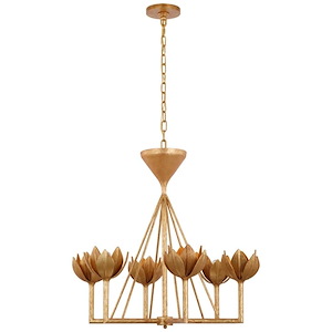 Alberto - 33W 6 LED Small Low Ceiling Chandelier-27 Inches Tall and 28.75 Inches Wide