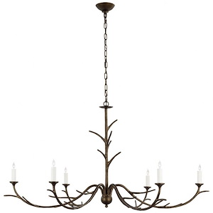 Iberia - 6 Light Large Chandelier In Casual Style-30 Inches Tall and 57 Inches Wide