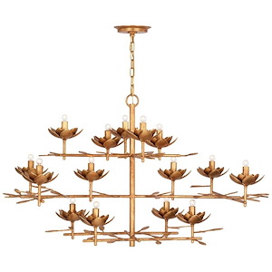 Clementine - 97.5W 15 LED Low Wide Tiered Chandelier-27.5 Inches Tall and 48 Inches Wide - 1314597