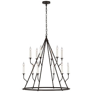 Lorio - 78W 12 LED Large Chandelier In Traditional Style-37.25 Inches Tall and 33 Inches Wide