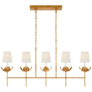 Illana - 5 Light Large Linear Chandelier In Casual Style-22.75 Inches Tall and 50.5 Inches Wide - 1112280