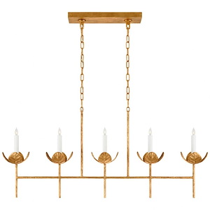 Illana - 5 Light Large Linear Chandelier In Casual Style-22.75 Inches Tall and 50.5 Inches Wide