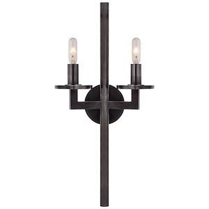 Liaison - 2 Light Double Wall Sconce In Modern Style-19 Inches Tall and 9.5 Inches Wide - 1328170
