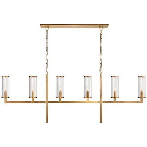 Liaison - 6 Light Large Linear Chandelier In Modern Style-22.5 Inches Tall and 62 Inches Wide