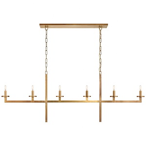 Liaison - 6 Light Large Linear Chandelier In Modern Style-22.5 Inches Tall and 60 Inches Wide - 1328214