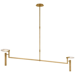 Melange - 9W LED Extra Large Floating Disc Linear Chandelier In Modern Style-17.75 Inches Tall and 60 Inches Wide