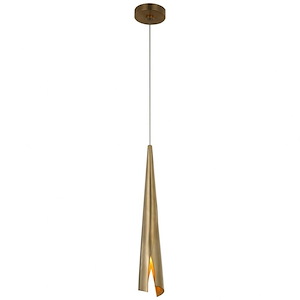 Piel - 12W LED Delicate Wrapped Pendant In Modern Style-20 Inches Tall and 3.5 Inches Wide