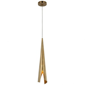 Piel - 12W LED Small Wrapped Pendant In Modern Style-22 Inches Tall and 4.5 Inches Wide