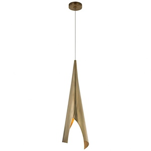 Piel - 15W LED Medium Wrapped Pendant In Modern Style-27 Inches Tall and 8 Inches Wide