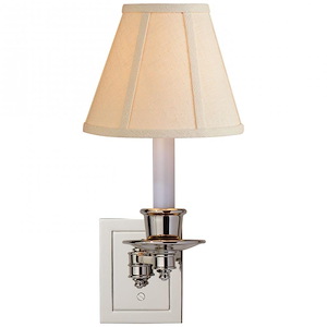Single - 1 Light Swing Arm Wall Sconce with Linen Shade