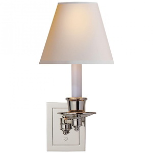 Single - 1 Light Swing Arm Wall Sconce with Silk Shade