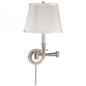 Candle Stick - 1 Light Swing Arm Wall Sconce with Silk Shade - 696045