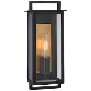 Halle - 8W 1 LED Small Outdoor Narrow Wall Lantern In Modern Style-14 Inches Tall and 5.75 Inches Wide