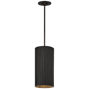 Rivers - 15W 1 LED Small Fluted Pendant In Modern Style-14 Inches Tall and 7 Inches Wide