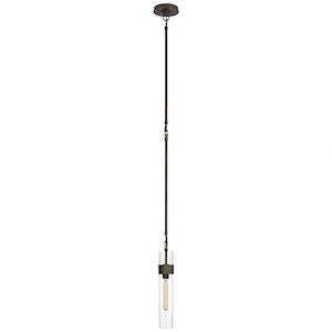 Presidio - 1 Light Petite Tall Pendant In Modern Style-16.25 Inches Tall and 3 Inches Wide