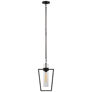 Presidio - 8W 1 LED Petite Caged Pendant In Modern Style-18 Inches Tall and 9.25 Inches Wide - 1112481