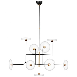 Calvino - 28W LED X-Large Arched Chandelier In Modern Style-26 Inches Tall and 42 Inches Wide