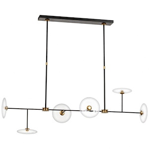 Calvino - 18W LED Large Linear Chandelier In Modern Style-17.75 Inches Tall and 54 Inches Wide