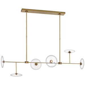 Calvino - 18W LED Large Linear Chandelier In Modern Style-18 Inches Tall and 18 Inches Wide