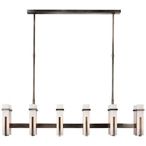 Malik - 50W LED Large Linear Chandelier In Modern Style-15.5 Inches Tall and 54.75 Inches Wide