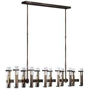 Malik - 50W LED Large Linear Chandelier In Modern Style-15.5 Inches Tall and 54.75 Inches Wide - 1112499