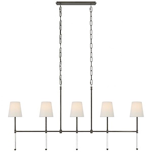Camille - 5 Light Medium Linear Chandelier In Modern Style-26 Inches Tall and 53.25 Inches Wide