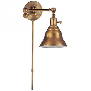 Boston - 1 Light Swing Arm Wall Sconce with Hanging Metal Shade