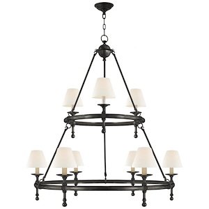Classic - 9 Light 2-Tier Ring Chandelier In Traditional Style-47 Inches Tall and 44 Inches Wide