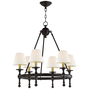 Classic - 6 Light Mini Ring Chandelier In Traditional Style-32 Inches Tall and 28 Inches Wide
