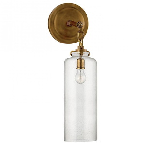 Katie - 1 Light Wall Sconce with Cylinder Hanging Glass Shade