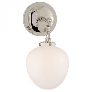 Katie - 1 Light Wall Sconce with Oval Globe Hanging Glass Shade