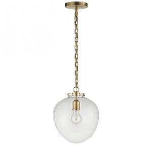 Katie - 1 Light Acorn Pendant with Glass Oval Shade