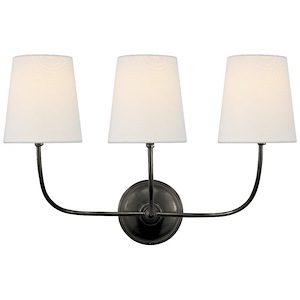 Vendome - 3 Light Triple Wall Sconce In Modern Style-14 Inches Tall and 22 Inches Wide