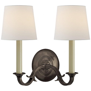 Channing - 2 Light Double Wall Sconce In Traditional Style-14 Inches Tall and 15 Inches Wide