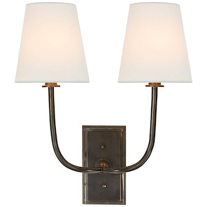 Hulton - 2 Light Double Wall Sconce In Modern Style-17.5 Inches Tall and 14 Inches Wide