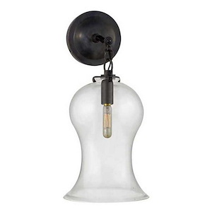 Katie - 1 Light Wall Sconce with Flaired Bell Hanging Glass Shade - 721409