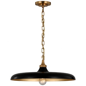Piatto - 15W 1 LED Medium Pendant In Casual Style-7 Inches Tall and 18 Inches Wide
